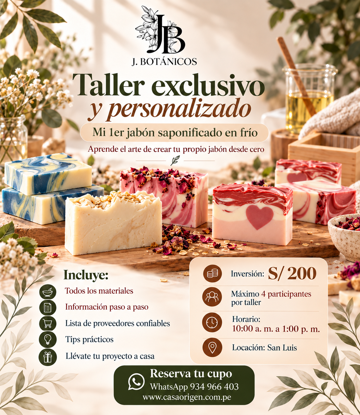 Taller de Jabones Saponificados en frío